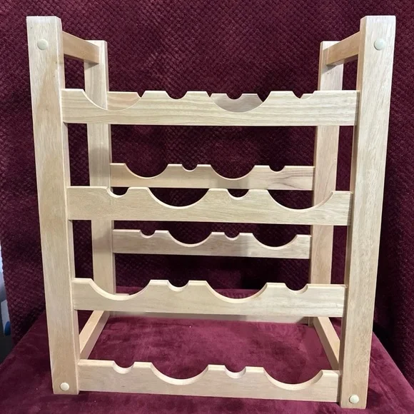Wine Rack Light Wood. Holds 24 Bottles. Has Removable Table Top. Great Condition - Picture 2 of 10